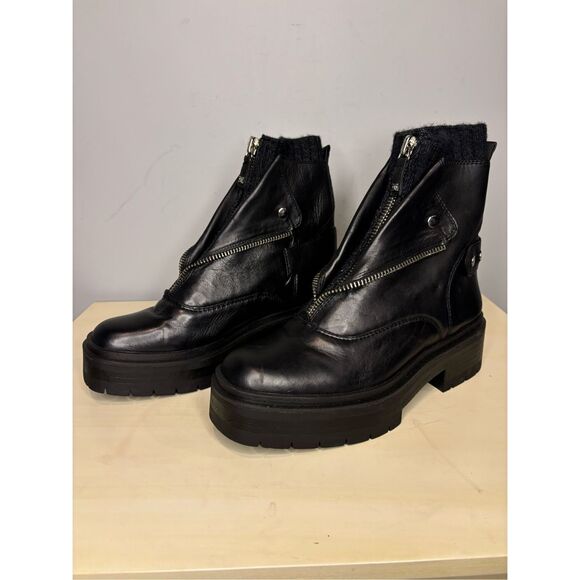 Sam Edelman Black Chunky Ankle Boots - Picture 5 of 9